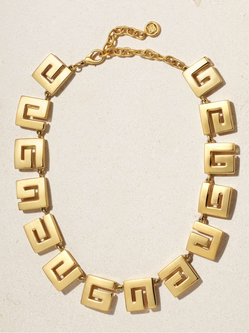 Vintage 80s Givenchy Gold / Silver G Logo Chunky Collar Statement Necklace - Picture 2 of 10